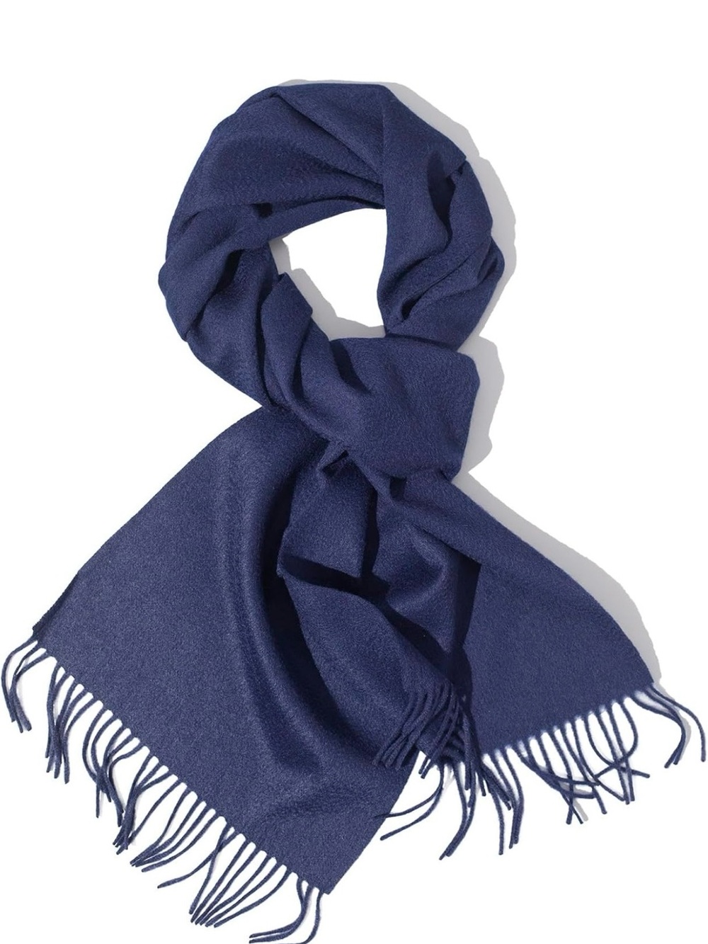 GIFT 🎁 IDEA Unisex Navy Blue Cashmere Fringe Scarf
